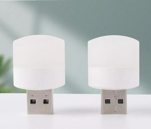 Mini Focos Luz Led Lámpara Usb Lámpara De Noche 4 Piezas Blanco Blanco
