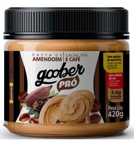 Pasta De Amendoim Goober Pro, Cacau 70% E Café, 420g