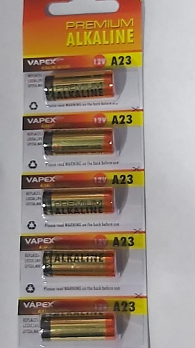 5- Pila A23 (12v) Alcalina En Blister De 5  Marca Vapex