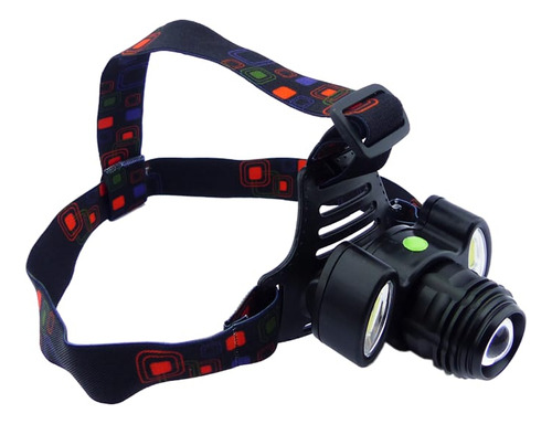 Linterna Minero1 Led + 2 Cob Con Zoom. Recargable Via Usb