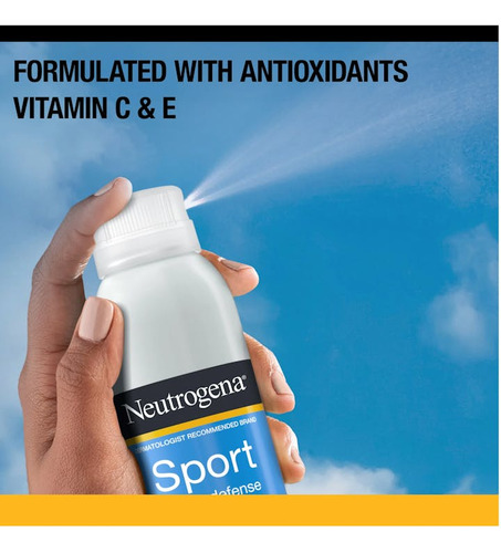 Neutrogena Sport Active Defense Con Aerosol De Pantalla Solar De Amplio Espectro Spf 30, Spray Con Protector Solar Spf 30 Para Actividades Al Aire Libre