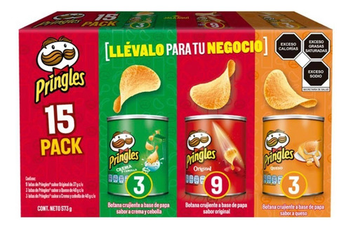 Pringles Mix Botana Crujiente A Base De Papa 15 Piezas Full