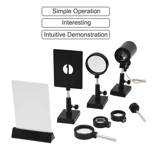 Set De Experimentos Ópticos Con Lentes Convexas Planas Y Len