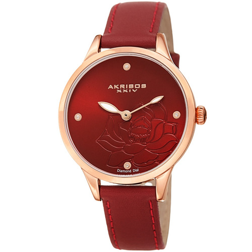 Reloj Akribos Xxiv Para Mujer Ak1047rd Tablero Color Rojo