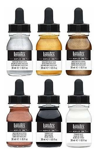 Tinta Acrilica Liquitex Profesional De 6 Colores Metalicos