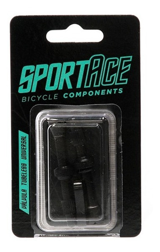 Valvula Tubeless C/ Herramienta Negra Par Sportace