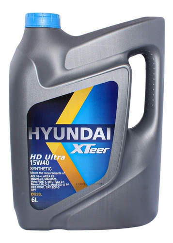 Aceite Hyundai Xteer 15w40 Hd Ultra Cj-4 Dpf 6 Litros