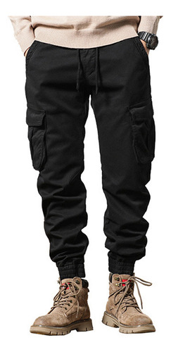 Mz Pantalón Jogger Bolsas Cargo Casual Cómodo Gabardina