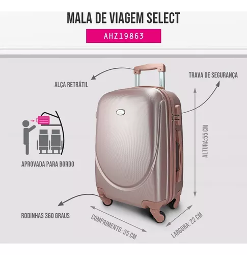 Kit Mala Viagem E Frasqueira 360 Linha Premium