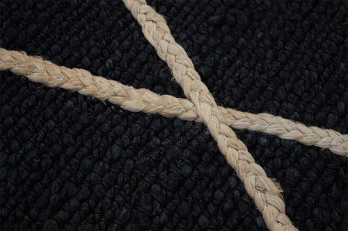 Tapete Decorativo Yute Dib Hessian 190x280 Cm Modelo Black Ancho 190 Cm Color Negro Largo 280 Cm