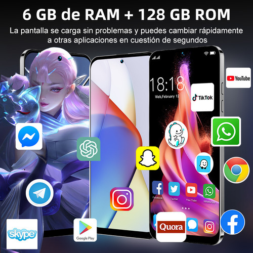 Smartphone Zhengang Dual Sim 128 Gb Negro 6 Gb RAM Doble Camara 13 MP 6000 Mah
