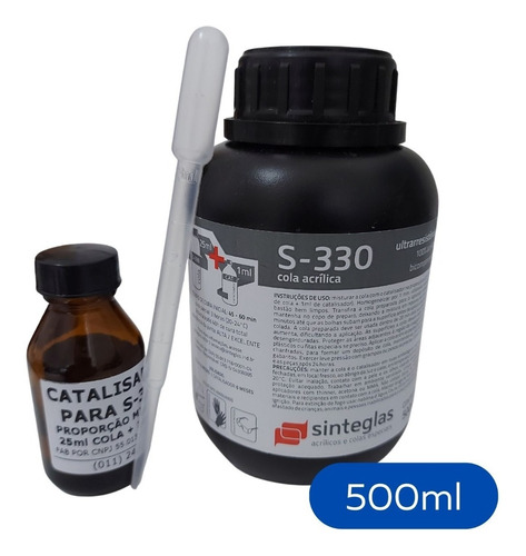 Cola Acrílica Sinteglas S-330 Ultra Resistência 500ml