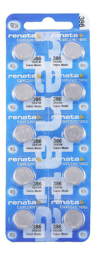 10 Pilhas Baterias 386, Relógio 1.55v Renata Sr43w Original