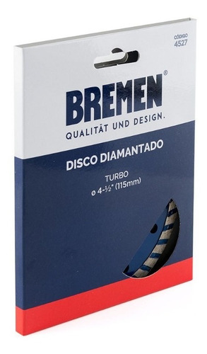 Disco De Corte Diamantado Bremen Trf 115mm 4-½ Porcelanato C