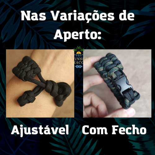Bracelete Paracord 550 Trilobite Várias Cores Feito À Mão Verde Oliva