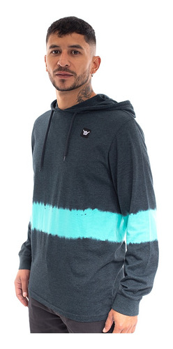 Imagen 3 de 6 de Polera Con Capucha Hombre Hang Loose Gris Melange