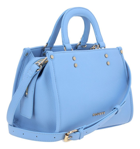 Bolso Dama Satchel Gorett Original Color Azul Marino Flores