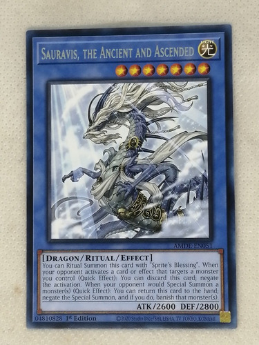 Sauravis The Ancient  And Ascended Rara Yugioh