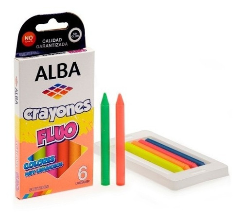 Crayon Escolar Alba Fluo X6 Colores