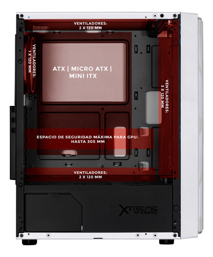Gabinete Gamer Xtreme Pc Gaming Mandalorian Comic Edition Media Torre Atx 600w 4 Fan Argb Cristal Templado Blanco