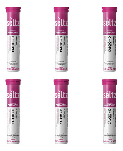 Calcio + Vitamina D Seltz 6 Pack Tabletas Efervescentes
