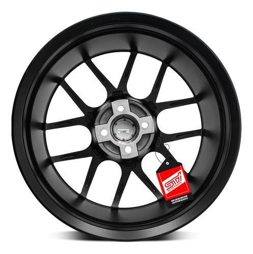 Jogo Roda Taluda Dcenti Aro 17x7.5 4x100 Preto Borda Polida