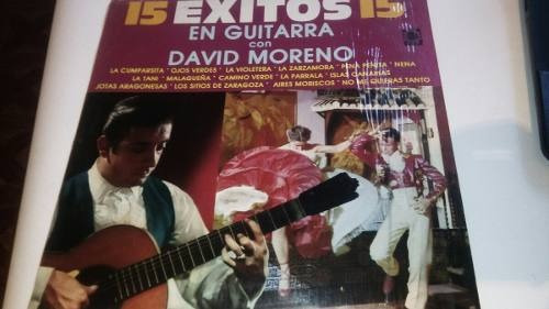 15 Exitos Con Guitarra David Moreno Lp Como Nuevo Sin Ray...