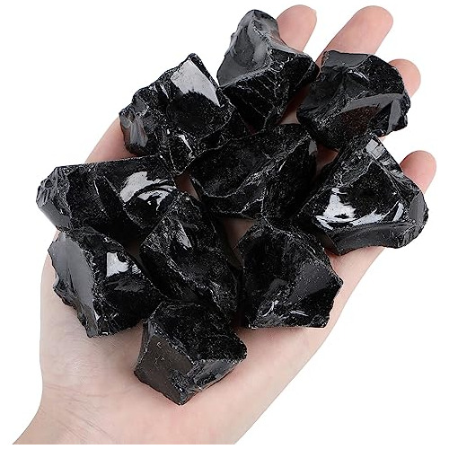 Conjunto Granel De Cristales Naturales De Obsidiana Cur...