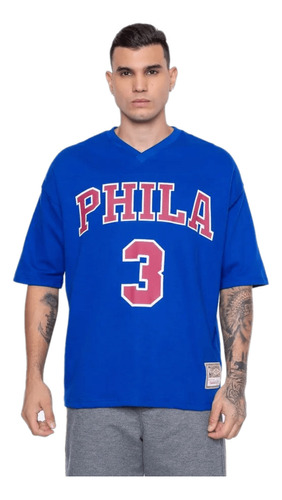 Camiseta Mitchell & Ness Philadelphia 76ers Football Hwc