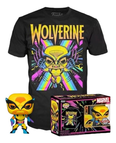 Funko Wolverine #802 Blacklight Pop & Tee Black Light Chica