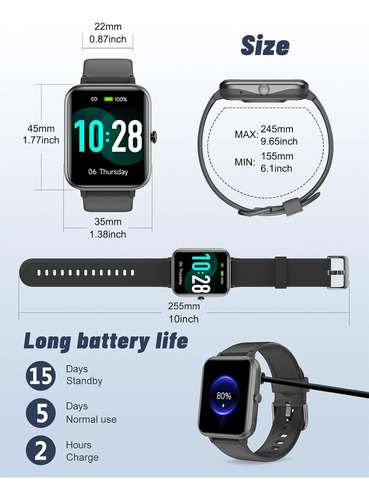 Reloj Smartwatch Grv Smart Watch For Hombre Mujer, Ip68 Fc1