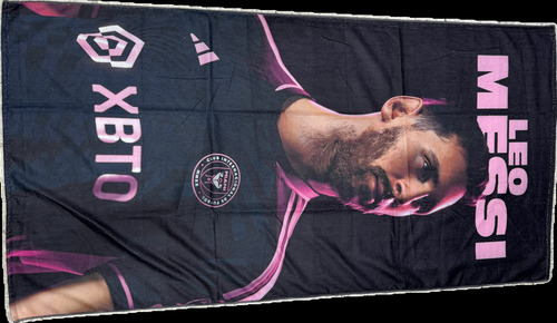 Toalla De Microfibra 150 X 75 Cm - Suave Y Absorbente Negro Messi