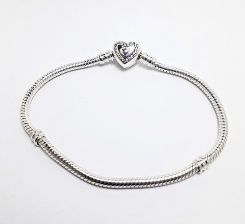 Pulsera De Plata Cordon Corazon Para Dijes 18cm P1121 