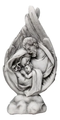 Imagen de mármol de la Sagrada Familia, 14 cm x 7,5 cm, pequeña