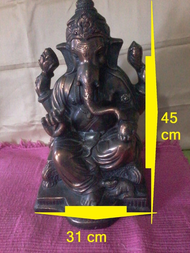 Figura Ganesha Escultura Estatua Cobre #900 Loligo