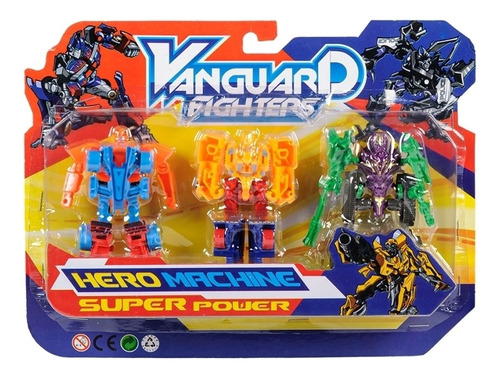 Set Mini Robots Hero Vanguard Transformers Colección Kids X3