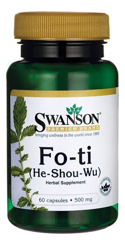 Suplemento Fo-ti He-shou-wu 500mg Swanson 60cap Sabor Sem Sabor