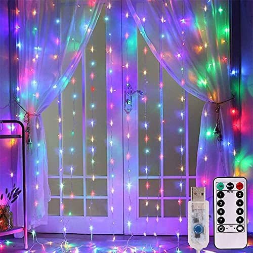 Vasyitso Led Curtain String Lights, 300 Led 8 71px G