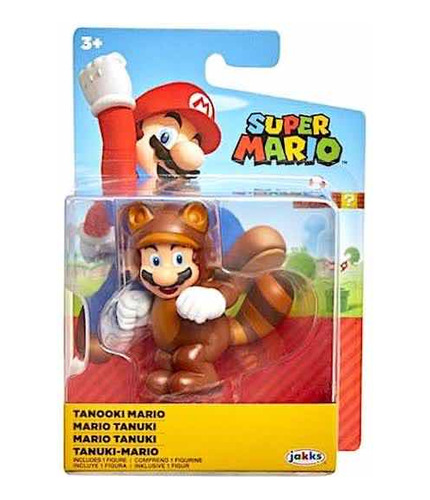 Figura Tanooki Mario World Of Nintendo 2.5 Pulgadas Jakks