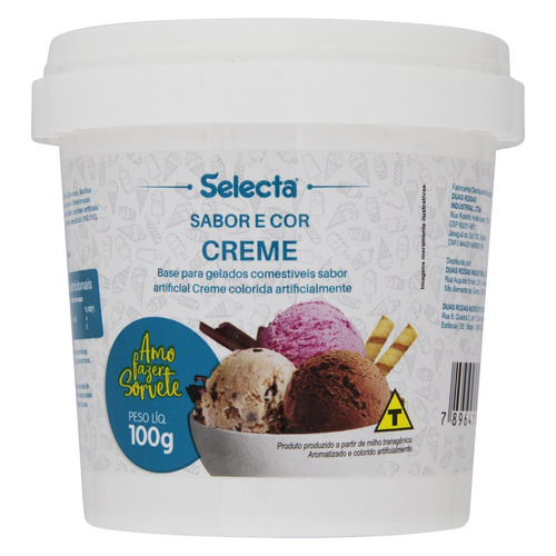 Base para Gelados Comestíveis Creme Selecta Pote 100g