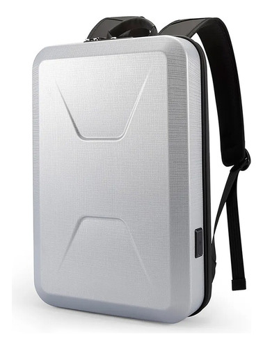 Mochila Futurista De Tapa Dura Bange Modelo Bg-2839 Color Plateado