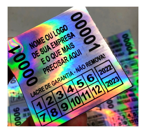 Lacre Void Holográfico Premium 15x15mm Numerado 200 U