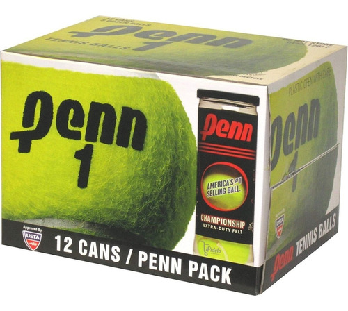 Pelotas De Tenis Penn Championship Extra Duty Felt 1/caja 12 Latas 36 Pelotas 