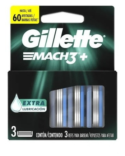 Repuesto Gillette 3 Plus X 3 Unidades (extra Lubricación)