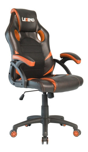 Imagen 2 de 3 de Silla de escritorio Empoli Legend gamer naranja con tapizado de cuero sintético