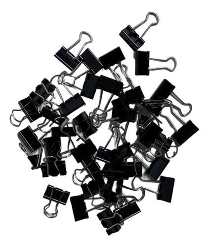 Binder Clip 40 Piezas Sujeta Documentos 19 Mm Porta Hojas Color Negro