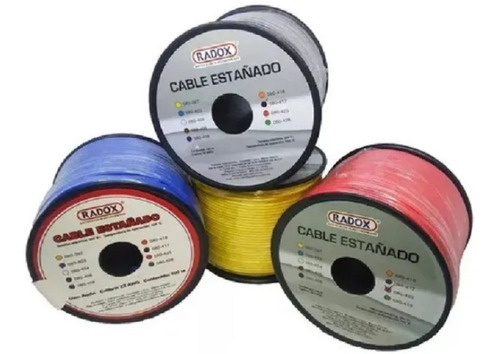 6 Rollo D 50 Metros Cable Estañado Calibre 22 Varios Colores