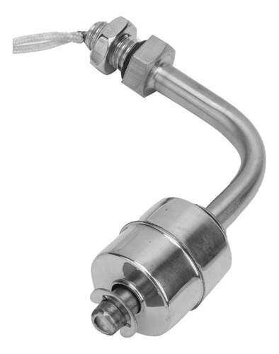 Sensor Nivel Agua Curvo Flotante Simple 78mm Acero Inox