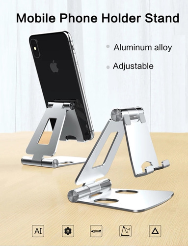 Soporte Para Celular Teléfono Móvil Aluminio Plegable. 