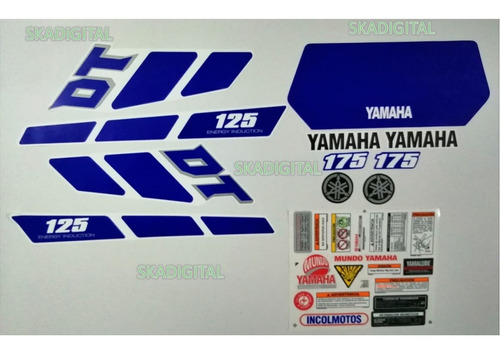 Kit Completo De Calcomanías Yamaha Dt Lara Con Advertencia